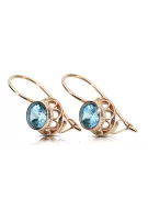 Des boucles d'oreilles Aigue-marine Or rose 14 carats vintage d'origine Style vintage vec117r